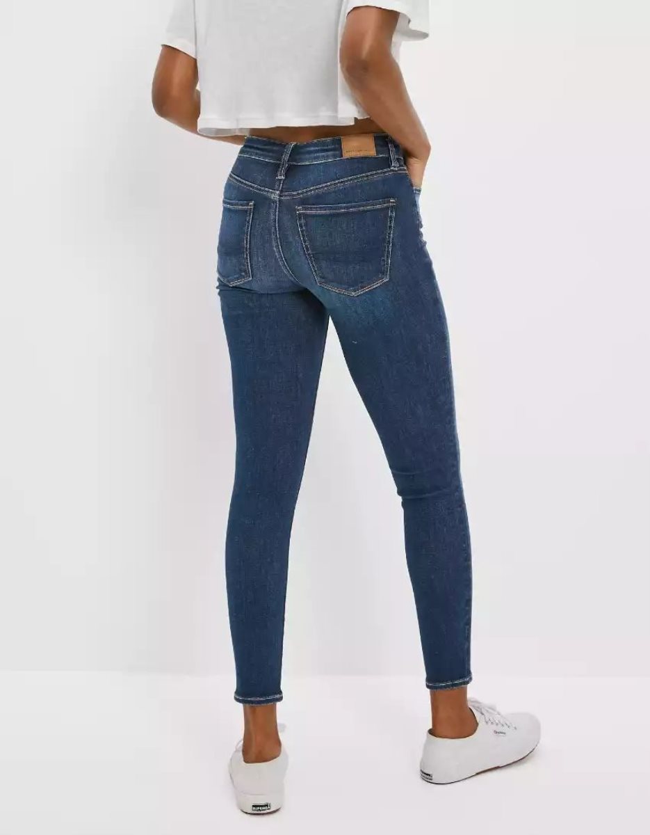 Jean American Eagle AE Ne(x)t Level High-Waisted Jegging Crop Indigo Foncé Femme | DLE-29718438